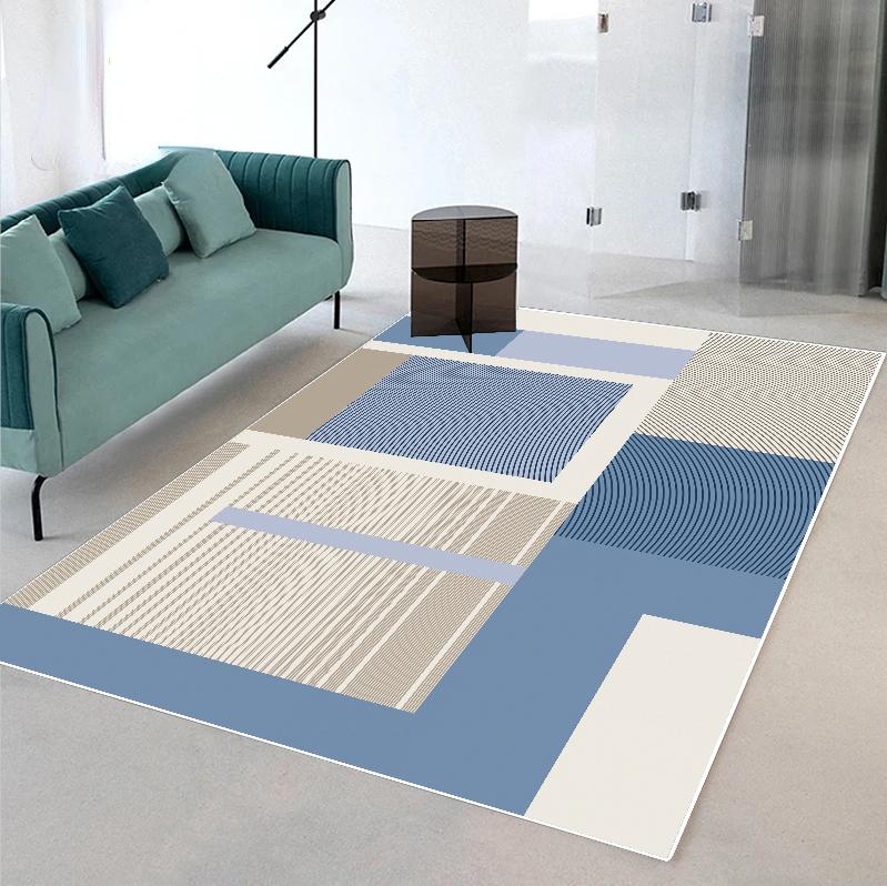 Nordische Geometrische Teppiche Große Fläche Rutschfeste Waschbare Teppiche für Wohnzimmer Schlafzimmer Weiche Lounge Heimdeko Matte