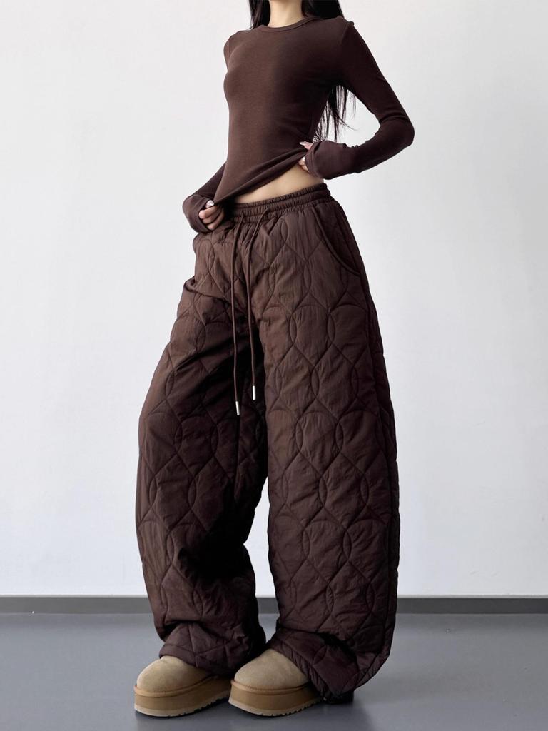 2025 Winter Korean Style Women's Warm Loose Casual Cotton Pants - Versatile, Stitch Detailed, Cold Resistant, Super Stylish.