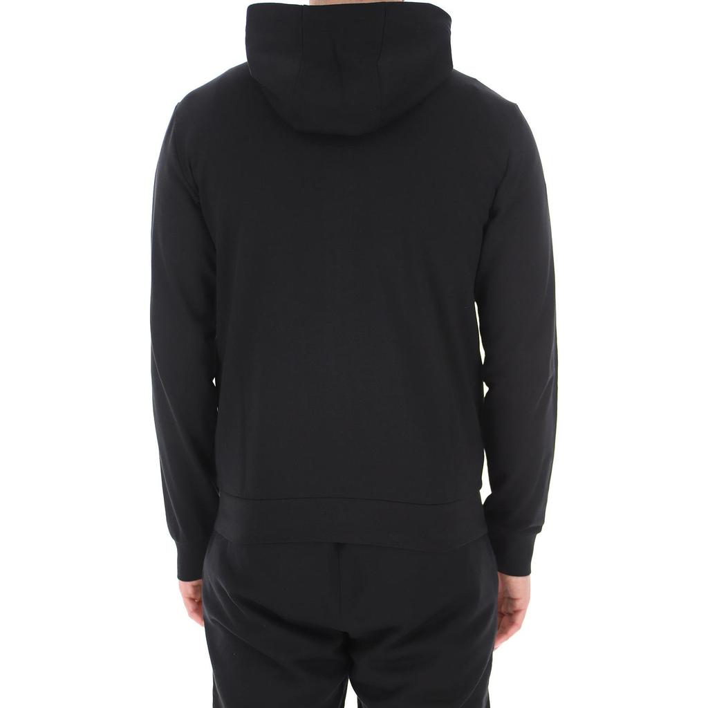 EMPORIO ARMANI EA7 Sweatshirts Men's Black Hooded Moderate Cardigan 3KPM28-PJ05Z-1200