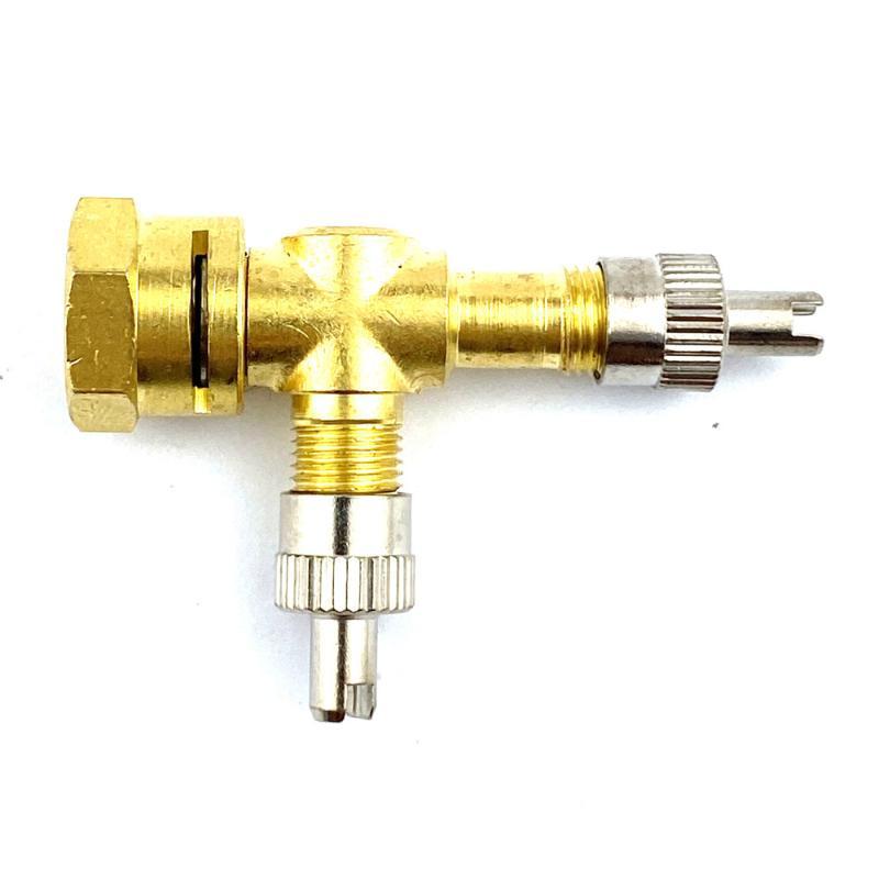 3 Way TPMS Valve Long Lasting Copper Rust-Proof Tire Accessory Pressure Gauge Connector for Truck Van Auto Repair Use