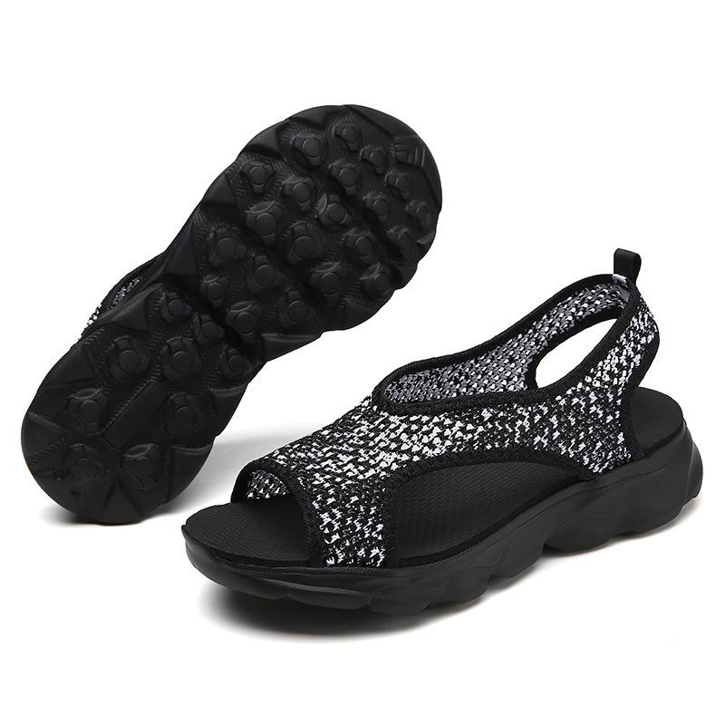 Summer new large mesh sneakers sandals ultra-light soft sole hollow breathable hole 35 чёрный