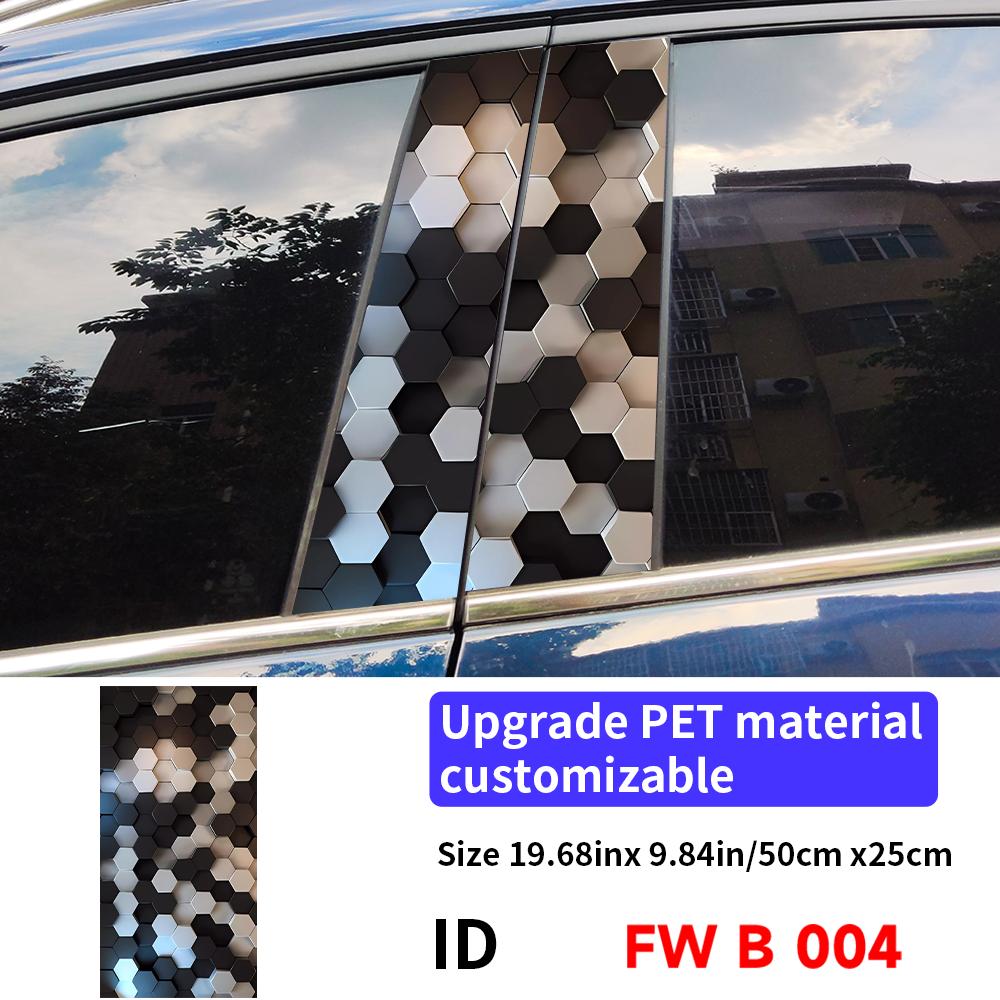 Honeycomb Car Stickers Auto B Pillar Waterproof Center Column Decoration Cover Scratches DIY Car Doors Pillar Decals Accessories