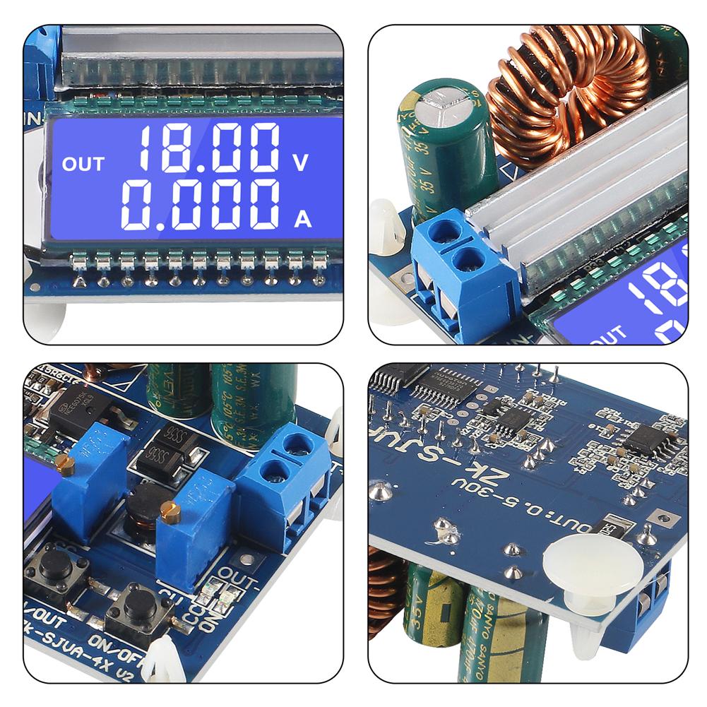 1/2 Stück DC-DC Buck Boost Konverter Modul 5,5-30V auf 0,5-30V 3A 35W Einstellbarer Step-Up-Down Spannungsregler LCD-Anzeige Leistung