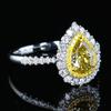 SACE GEMS Classic Water Droplets Shape Luxury Yellow Zircon Ring Ladies Jewelry Wedding Promise Party Gift