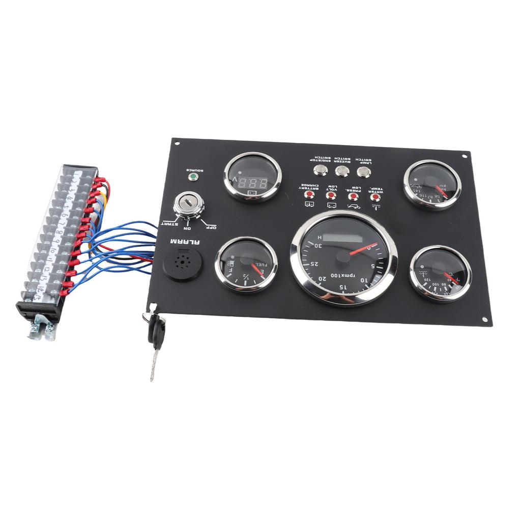 5-teiliges Instrumentenpanel-Set Rote LED 12 24V 85mm Drehzahlmesser Kraftstoffstand Wassertemperatur Öldruck Voltmeter
