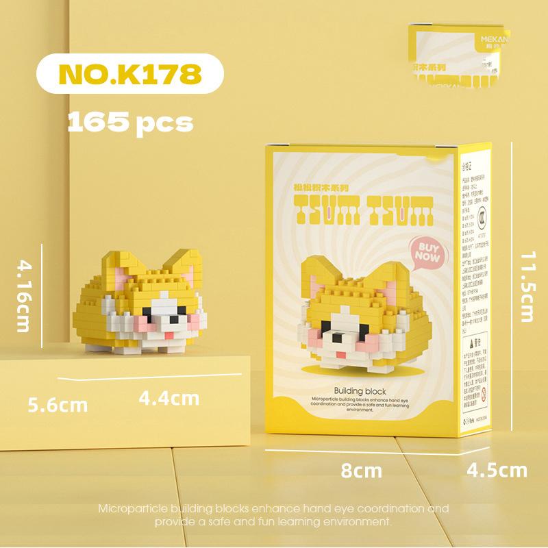 Animal Small Particle Dog Cat  Mini Building Blocks DIY Assembly Brick Sets Educational Toys for Kid 10 To 12 Year Birthday Gift