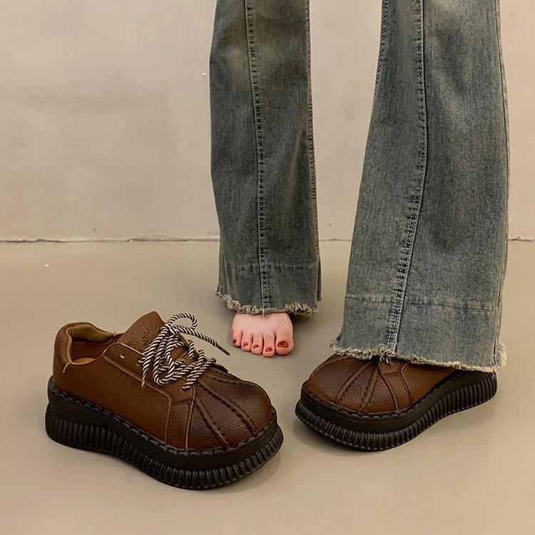 [Youshilai] Retro Platform Fashion Small Leather Shoes Women's 2025 Autumn New Small Muffin Versatile Single Shoes