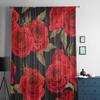 Helle rote Rose Blume Sheer Vorhänge für Wohnzimmer Fenster transparent Voile Tüll Vorhang Schlafzimmer Vorhänge Home Decor