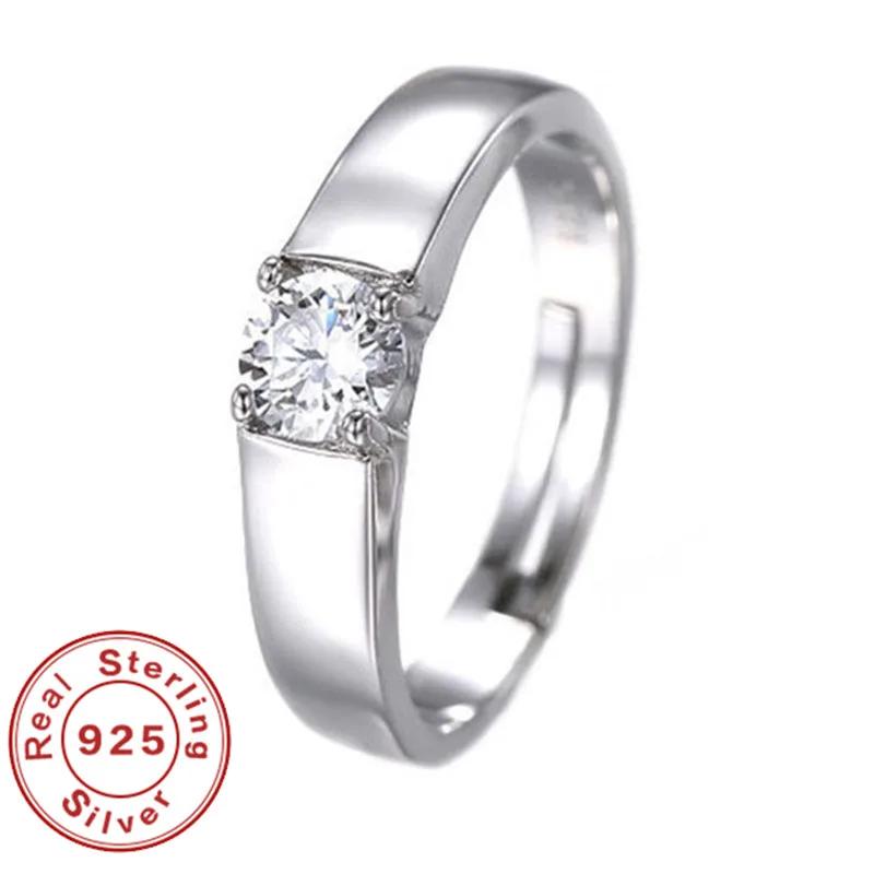 

Роскошное кольцо из стерлингового серебра 925 пробы с цирконом, парное, мужское и женское, любовь вечная, в форме сердца, регулируемое открытое кольцо, свадебное, циркон