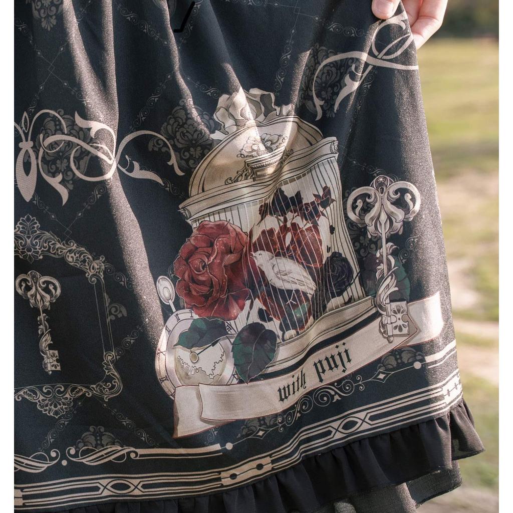 Gothique Lolita Halloween Gothique Noir Mori Girl Volants Été Thé École Culturel L [SSUPTEMBER2] Robe, Costume, Cosplay, Lolita, Style, Filles,