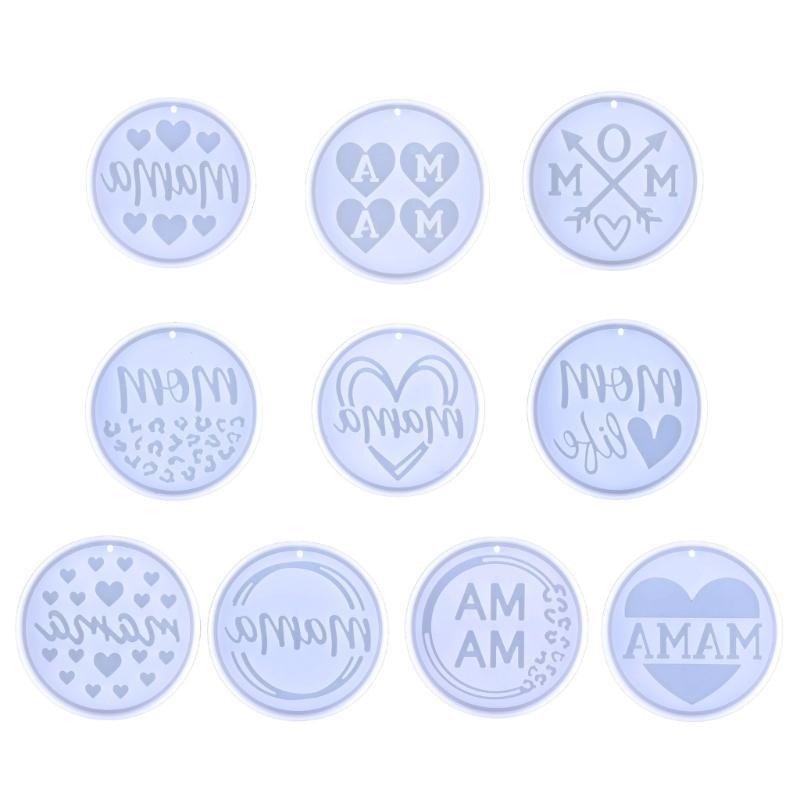 A52E Keychain Silicone Mold Round Silicone Mold for Car Pendant Home Decors Crystal Epoxy Resin Mold DIY Jewelry Making Mold