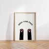 Wash Your Paws Black Cat Canvas Print Bathroom Cat You Pooping Wall Art Poster for Modern Living Room Toilet Kitchen Home Decor