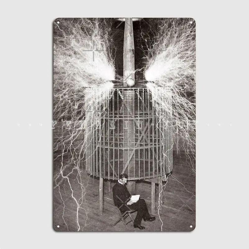 Nikola Tesla Kovová cedule Nástěnná malba Design domova Dekorace garáže Plechová cedule Plakát