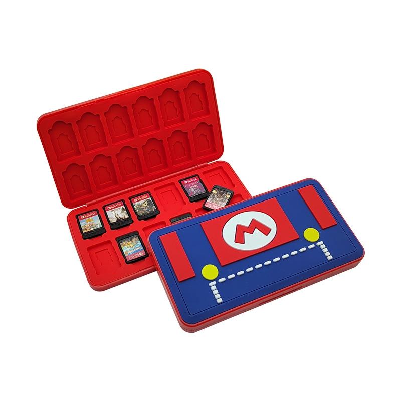 For NS Switch Oled Game Card Storage Box 3D Relief Design Hard Shell Protective 24 Game Cards Case for Switch Lite Cartridge