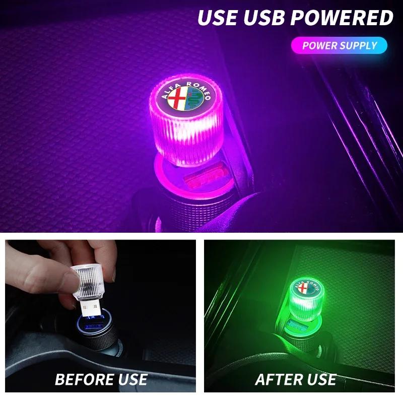 Car Stickers For Alfa Romeo 7 Colors Car LED Ambient Light USB Free Installation Interior Decorative Light for Alfa Romeo Giulia