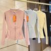 Women Sports Jacket Zip Fitness Yoga Shirt Workout Running Coats Warm Gym Long Sleeve Cardigan Slim Tight Jacket Activewear