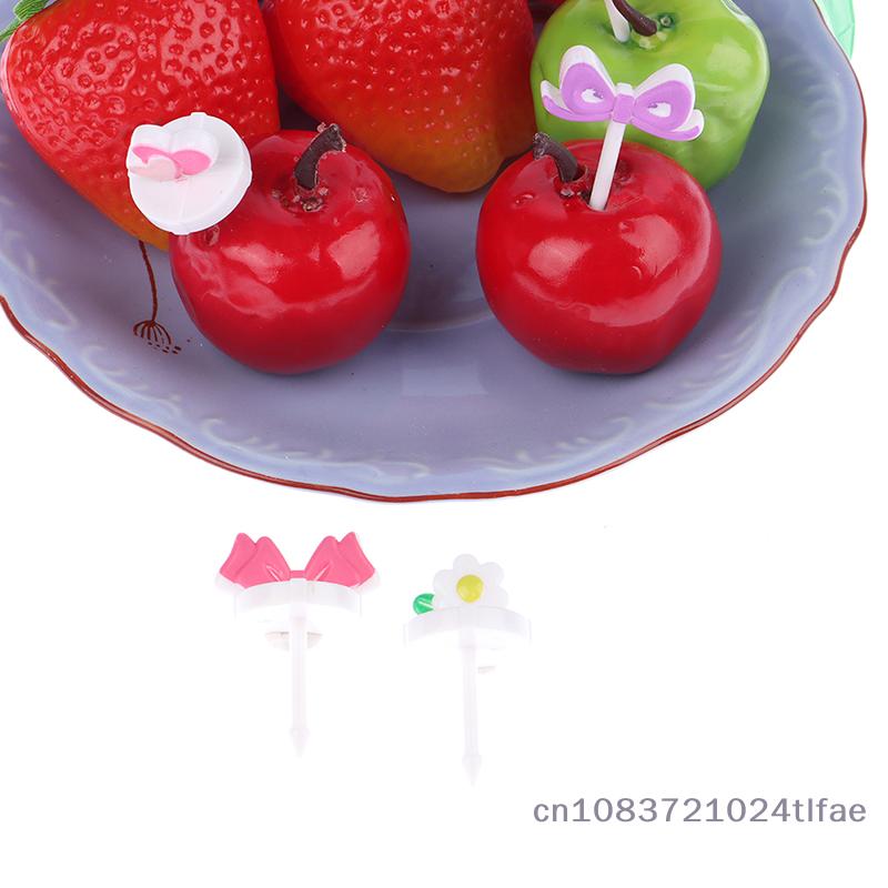 8 Pcs Kids Fruit Picks Needle Stick Toothpicks Mini Creative Fruit Cake Dessert Food Forks Lunch Box Decor Bento Accessories