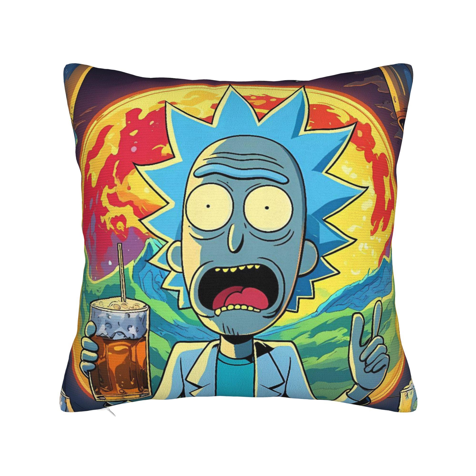 Наволочка Рик и Морти Уютная наволочка для гостиной дивана Ретро Модные наволочки 12x12Inch