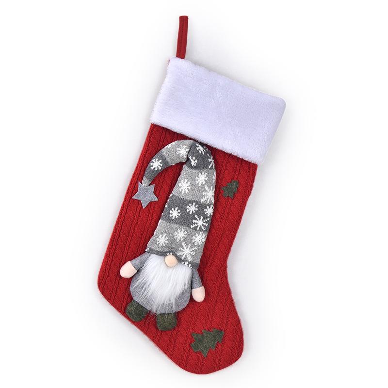New Christmas Decoration Knitted Rudolph Christmas Stockings Christmas Gift Pendant Home Mall Decoration