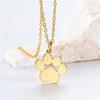 Stainless Steel Cat Paw Pendant Necklace Animal Paw Charm Choker Necklace Cat Paw Print Necklace Women Jewelry Simple Design