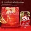 3D Birthday Red Envelope Greeting Card Foldable Multiple Card Slots Musical Light Greeting Card New Year's Money Bag