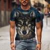 Wolf Picture Men's T-shirt Printing 3D Casual Trend Round Neck Quick-drying Short-sleeved T-shirt