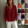 Herbst Winter Mode Lässig Einfarbig Knopf Kapuze Langarm Hemd Damen Oberteil Bluse