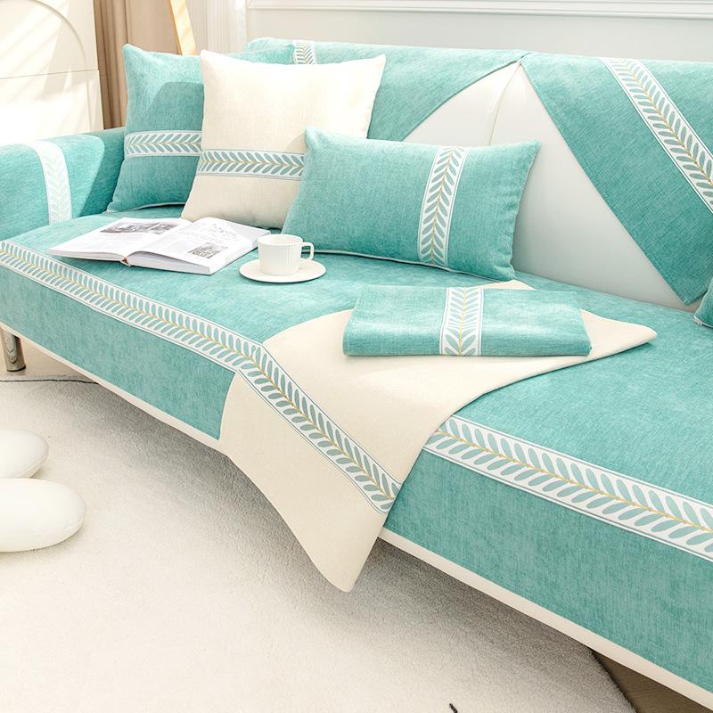 Frisches Chenille-Sofakissen, vier Jahreszeiten, universeller, rutschfester Sofabezug, komplett verpackt, einfacher Kissenbezug, Handtuch