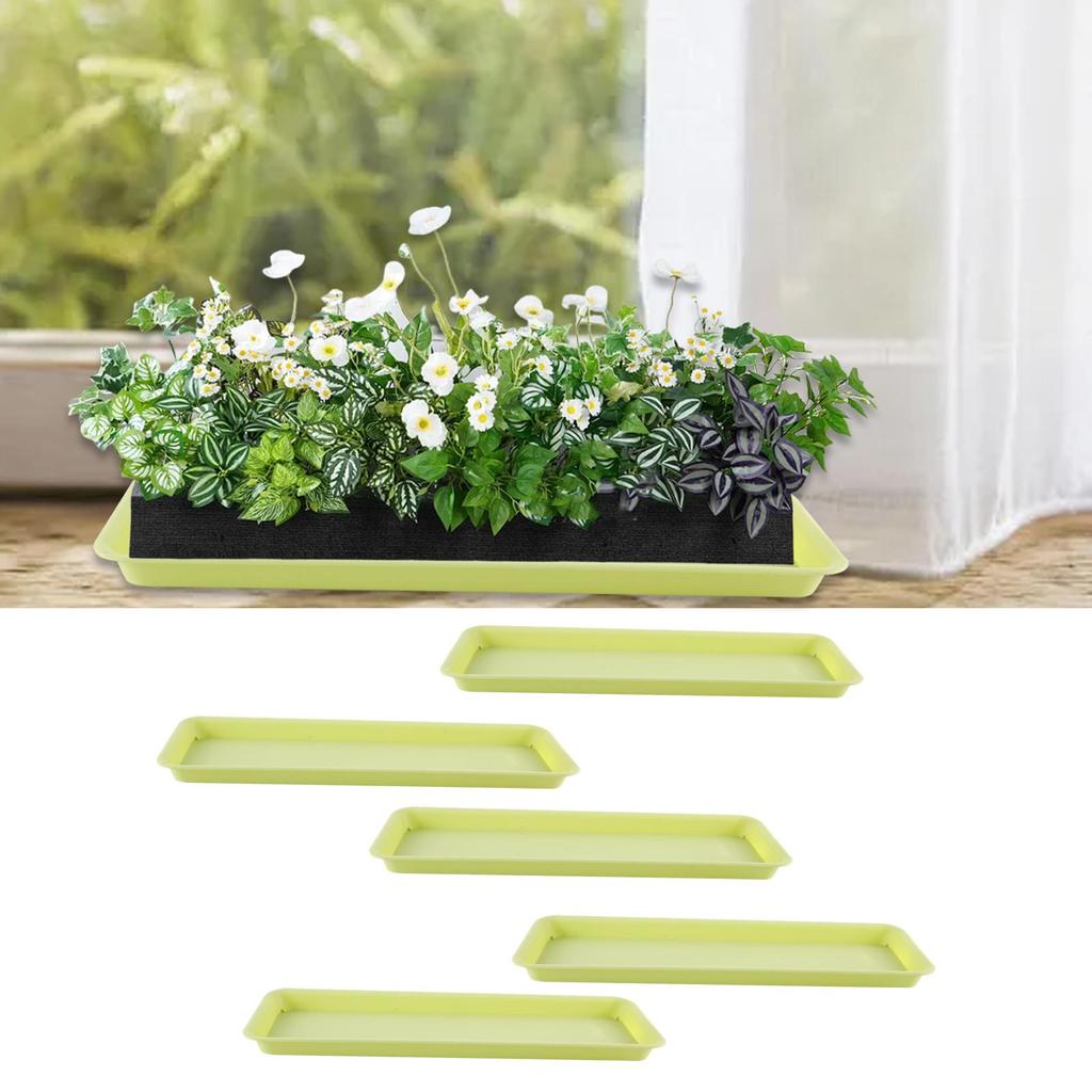 5Pcs Plant Saucers Plant Tray Planter Tray Versatile Rectangular Drip Trays for Garden Windowsill Courtyard Indoor Outdoor