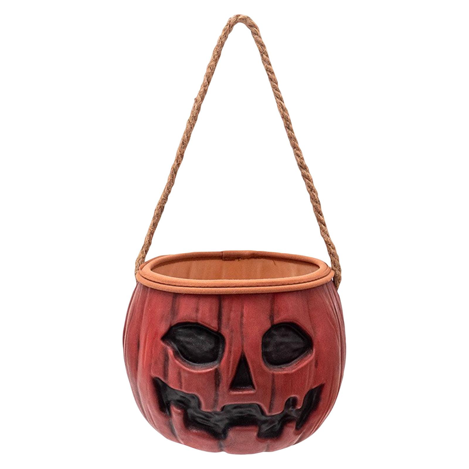 

Latex Sound And Light Sensing Hand-held Pumpkin Bucket Ornament For Children s Candy Toy,Halloween Decorations, Halloween Ornaments-Without Battery One Size оранжевый