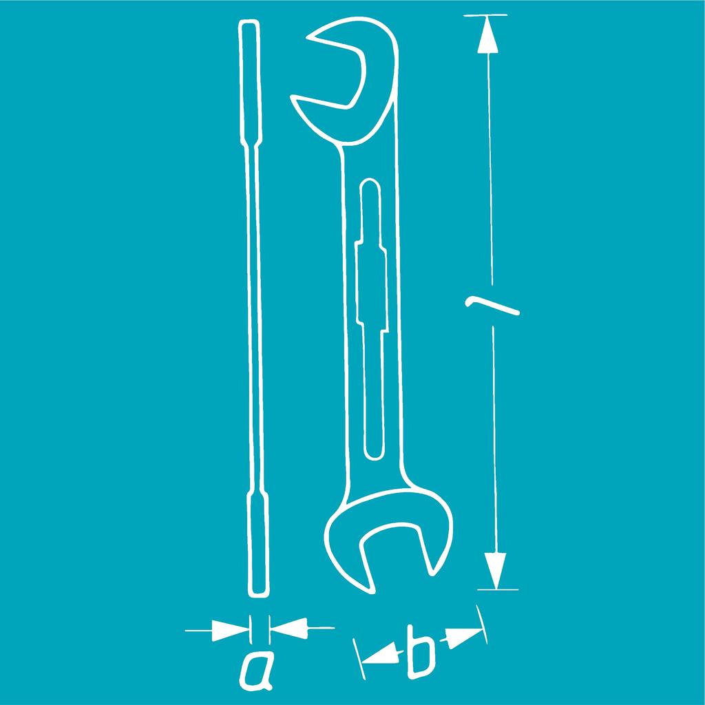 HAZET Double Wrench 70mm Overall 4mm 2mm and Jaw Position Angles Imported from Open-End (Open-End Wrench), Silver, Ultra-Thin Jaw, Length, Width,