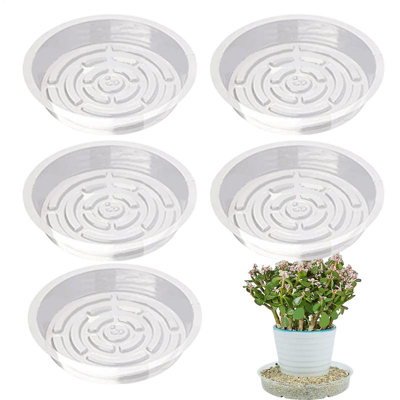 5pcs 6/8/10 Inch Clear Plastic Plant Saucers Flower Pot Drip Trays Gardening Maintenance Supplies