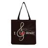 Sac Cabas Vintage en Lin pour Femme - Grande Capacité Sac à Bandoulière Imprimé Piano pour Usage Quotidien & Courses KTB