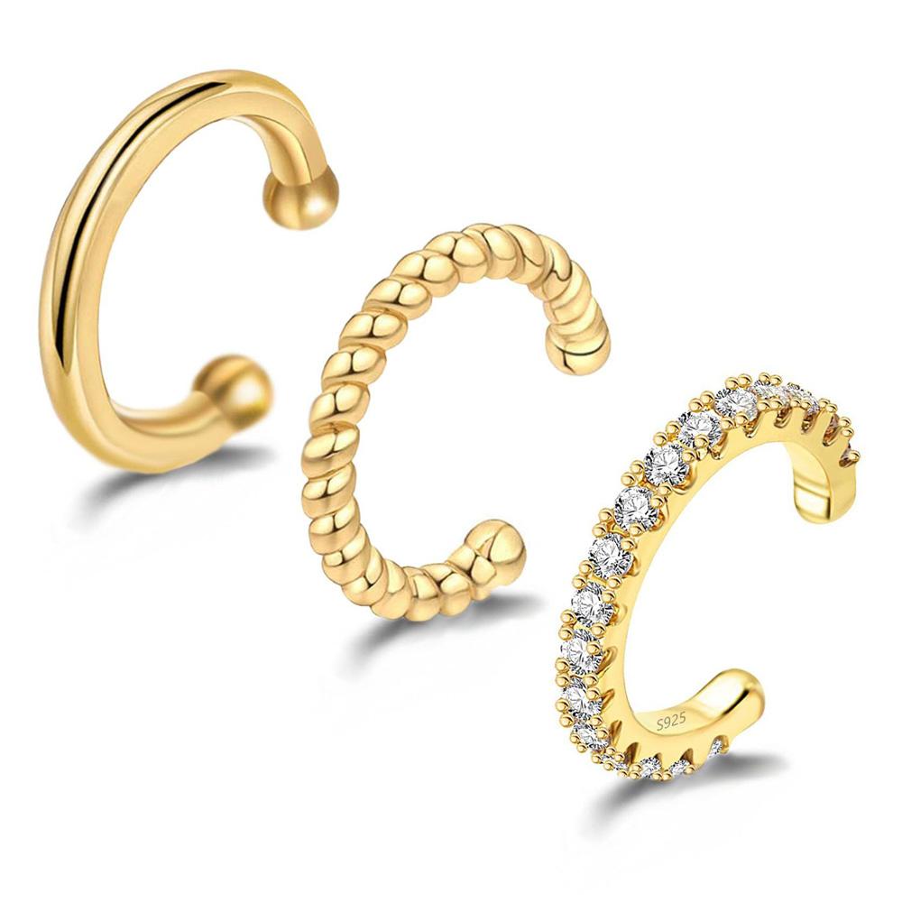 3Pcs/Set Clips Earring for Women Personalized Minimalist Earrings for No Ear Holes Ear Cuff Fake Piercing Clip on Earring