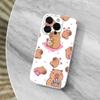 Cute Cartoon Capybara Case For iPhone X,14,16,Mini,XS,SE,12,15,Pro,17,Plus,11,Max,13,XR,Transparent Soft Cover