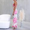 New European and American sexy one-word shoulder one-shoulder printed skirt slim-fitting hip-wrapping holiday dress dress
