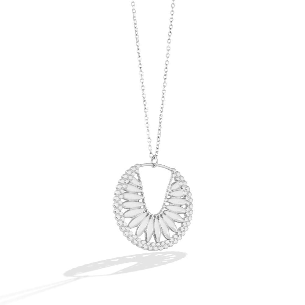 18K Gold Plated Hollow Pendant Necklace & Earrings Set - Fashion Jewelry Duo