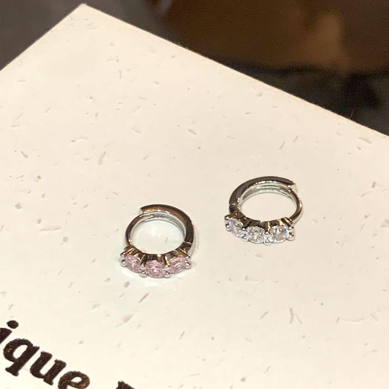 

Pink Daily Double Ear Piercings Color Zircon Earrings 1.2mm Earrings Simple Bracelet Earrings Circle Earrings Ear Clip Pink/White one each (Needle thickness 1.2mm)