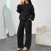 European and American New Autumn/winter Hot-selling Lettered Print Hoodie and Sweatshirt Sets, Wide-leg Pants, Straight-leg Pants Sets In Stock