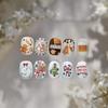 Tomoni 3D Embossed Winter Nail Stickers: Gingerbread Man Cookie Designs for Kids
