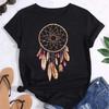 90S Feather Dreamcatcher Women Fashion T Shirt Harajuku Graphic Tees Shirt Femme Dream Catcher Women's T-shirt Clothes Tops Tee