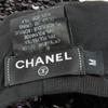 Great CHANEL Beret COCO Mark 100% Silk Lining with Sequins Black Women M 17C Used
