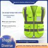 High-Grade Reflective Vest with Multi-Pocket Design and 3D Pockets, Snap and Double Button Closure, Zippered, Gray.