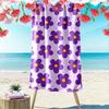 Purple Flower Pattern Towel Beach Towel Quick-drying for Travel Outdoor Sports Jogging Beach and Swimming