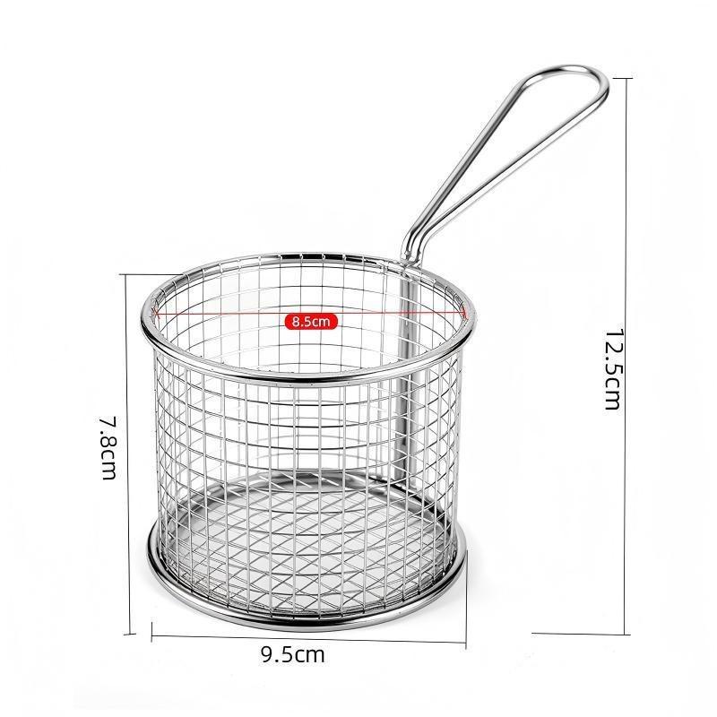French Fry Stainless Steel Draining Basket for Restaurants and Snack Bars