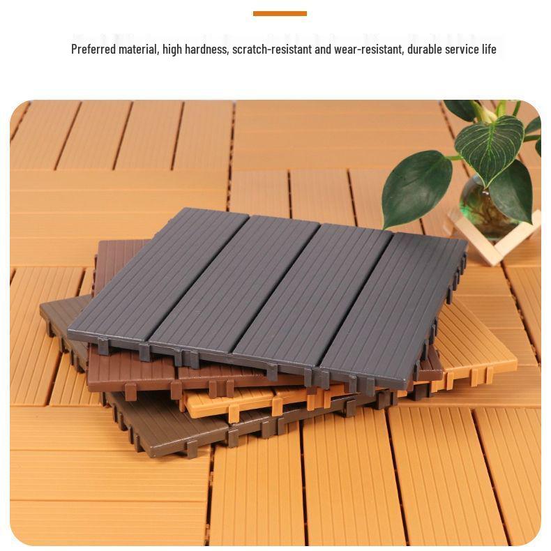 Self-Laying Outdoor Wood-Plastic Anti-Corrosion Flooring for Terrace, Balcony, Courtyard, and Garden