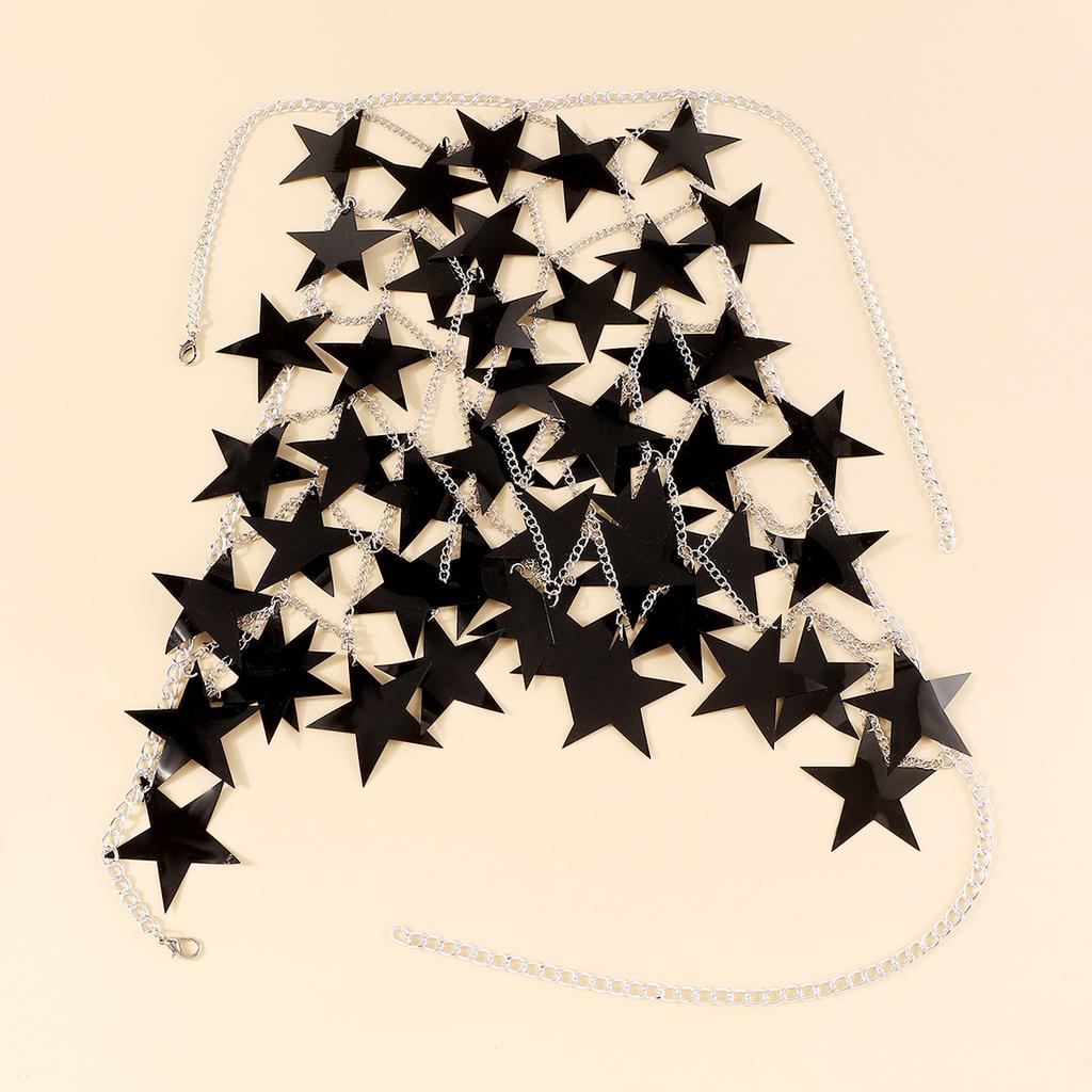 Exaggerated Star Sequins Splicing Chest Ornaments Sexy Creative Street Shot Hollow Chain Neck Body Chain