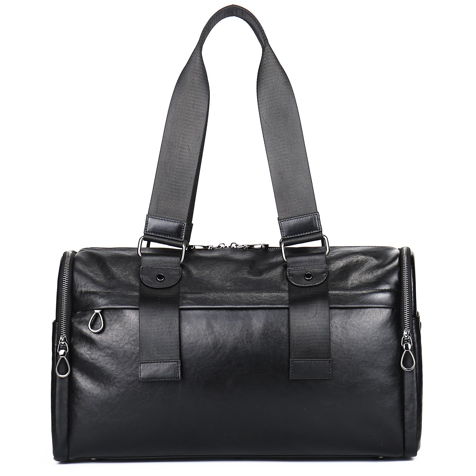 

Мужская дорожная сумка из натуральной кожи, большая вместимость, сумка для багажа, сумка для компьютера чёрный