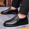 2024 Men's Genuine Cowhide Leather Slip-On Casual Shoes - Versatile for Middle-Aged and Elderly, Perfect for Business or Everyday Wear