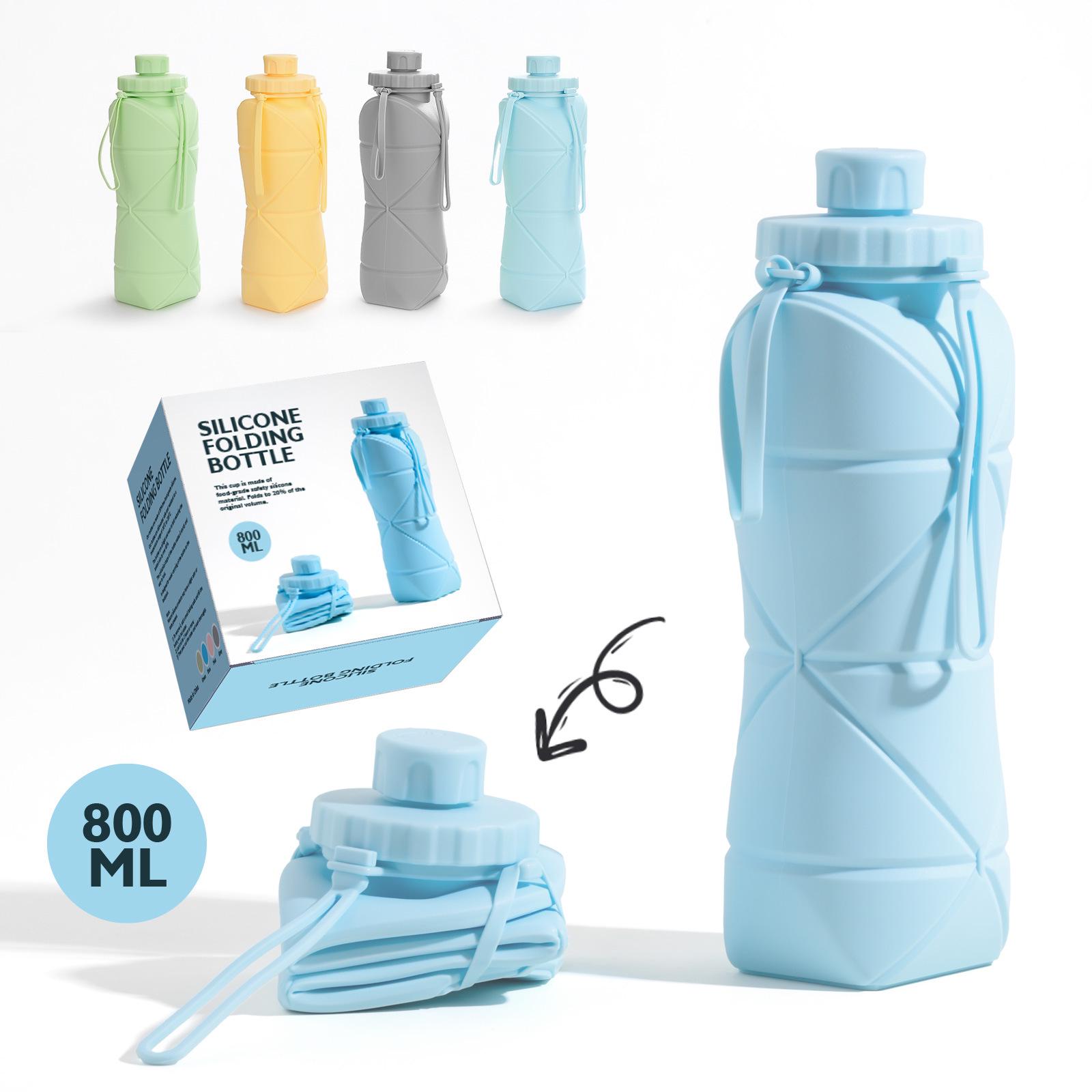 

Portable 800ml Foldable Silicone Water Bottle - Durable, Food Grade, High Temperature Resistant for Outdoor Sports. 800ml - PP Bag